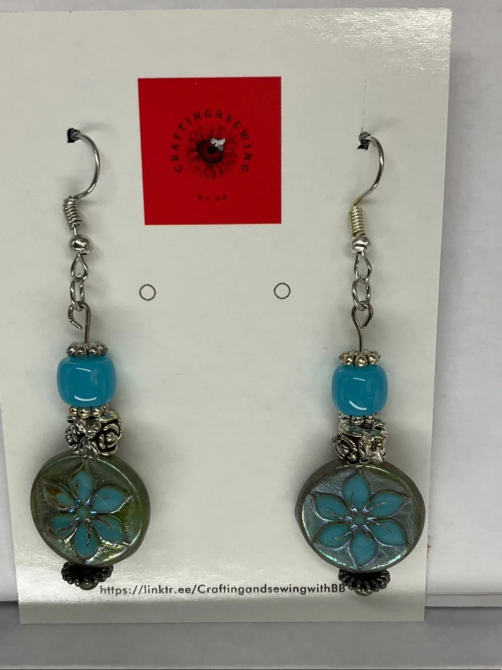 Turquoise Floral Drop Earrings